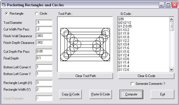 Pocketing Dialog Box